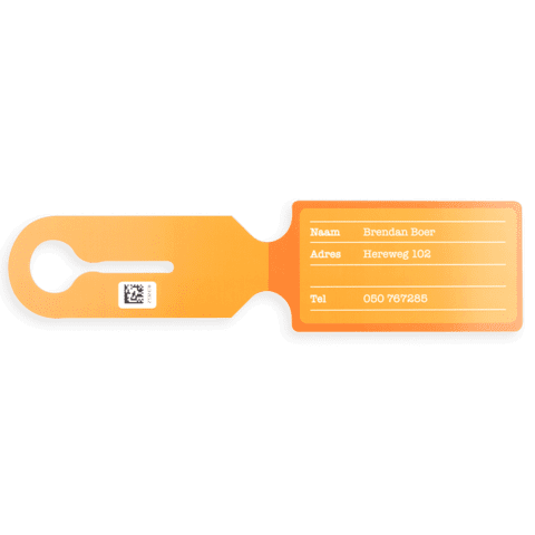 Achterzijde kofferlabel