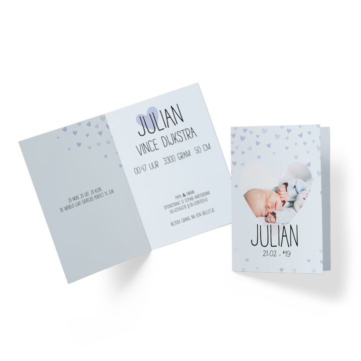 Een geboortekaartje ontwerpen bij Studentendrukwerk geboortekaartje-ontwerpen