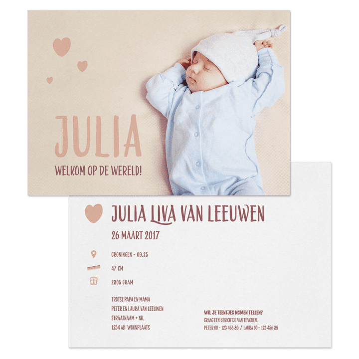Geboortekaartjes ontwerpen geboortekaartje-ontwerpen-julia