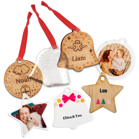 Kersthangers graveren of bedrukken