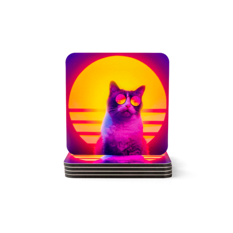 Onderzetters dibond met kat