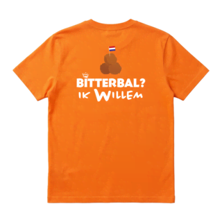 Oranje T shirt bedrukken bitterbal ik willem
